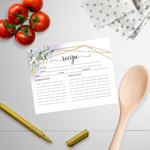 Greenery Geometric Bridal Shower Recipe Cards