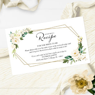 Greenery Geometric Bridal Shower Recipe Request Enclosure Card