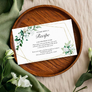 Greenery Geometric Bridal Shower Recipe Request  Enclosure Card