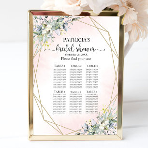 Greenery Geometric Bridal Shower Seating Chart