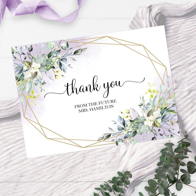 Greenery Geometric Bridal Shower Thank You (Creator Uploaded)