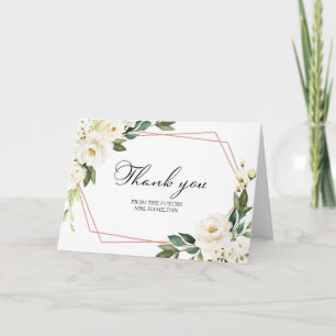 Greenery Geometric Bridal Shower Thank You Card