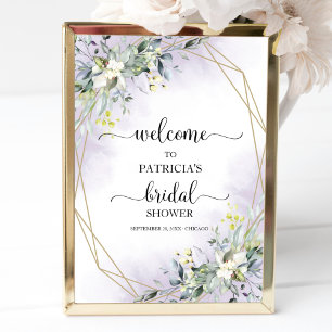 Greenery Geometric Bridal Shower Welcome Poster