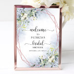 Greenery Geometric Bridal Shower Welcome Poster<br><div class="desc">Beautiful greenery eucalyptus welcome sign for bridal shower. Easy to personalize with your details. Please get in touch with me via chat if you have questions about the artwork or need customization. PLEASE NOTE: For assistance on orders,  shipping,  product information,  etc.,  contact Zazzle Customer Care directly https://help.zazzle.com/hc/en-us/articles/221463567-How-Do-I-Contact-Zazzle-Customer-Support-.</div>