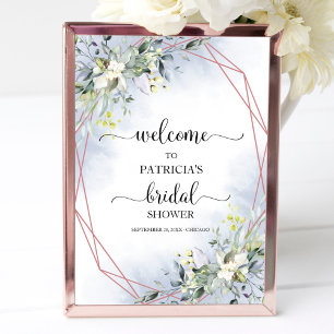 Greenery Geometric Bridal Shower Welcome Poster