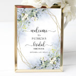 Greenery Geometric Bridal Shower Welcome Poster<br><div class="desc">Beautiful greenery eucalyptus geometric bridal shower welcome sign. Easy to personalize with your details. Please get in touch with me via chat if you have questions about the artwork or need customization. PLEASE NOTE: For assistance on orders,  shipping,  product information,  etc.,  contact Zazzle Customer Care directly https://help.zazzle.com/hc/en-us/articles/221463567-How-Do-I-Contact-Zazzle-Customer-Support-.</div>