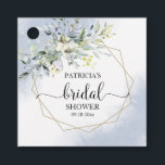Greenery Geometric Dusty Blue Bridal Shower Favour Favour Tags<br><div class="desc">Greenery Geometric Dusty Blue Bridal Shower Favour Tags</div>