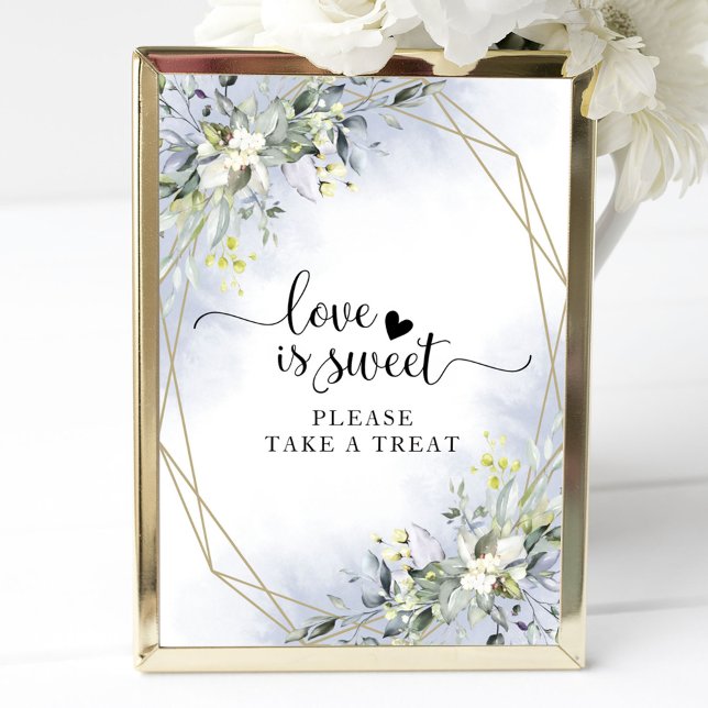 Greenery Geometric Eucalyptus Love Is Sweet Sign (Creator Uploaded)