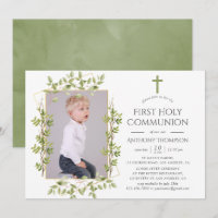 Greenery Geometric First Holy Communion