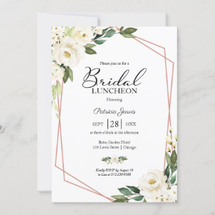 Greenery Geometric Floral Bridal Luncheon Invitati Invitation
