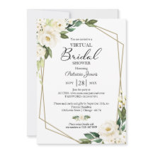 Greenery Geometric Floral Virtual Bridal Shower