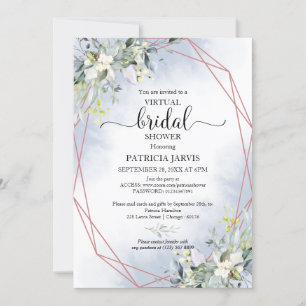 Greenery Geometric Virtual Bridal Shower Invitatio Invitation