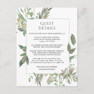 Greenery Geometric Wedding Guest Details Enclosure Card