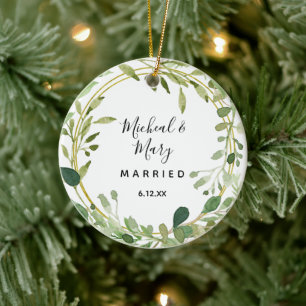 Greenery Geometric Wedding Ornament Gift
