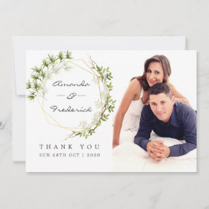 Greenery Geometric Wedding Thank You photo