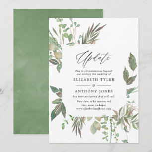 Greenery Geometric Wedding Update Invitation