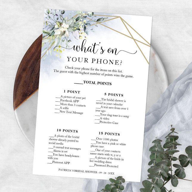 Greenery Geometric What's On Your Phone Flyer (Creator Uploaded)