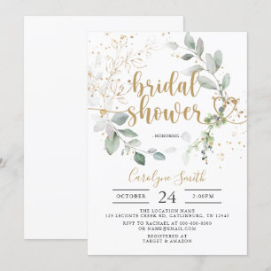 Greenery Gold Bridal Shower Invitation