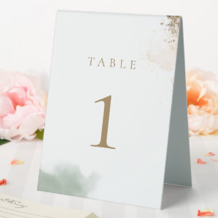 Greenery Gold Eucalyptus Table Number