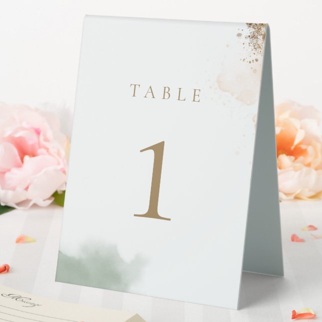 Greenery Gold Eucalyptus Table Number (In SItu (Wedding))