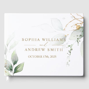 Greenery & Gold Eucalyptus Wedding Guest Book