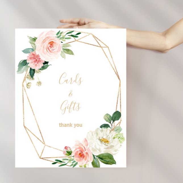 Greenery & Gold Geometric Cards and Gifts Sign (Creator Uploaded)