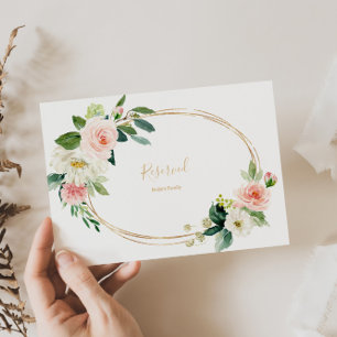 Greenery & Gold Geometric Elegant Reserved Sign