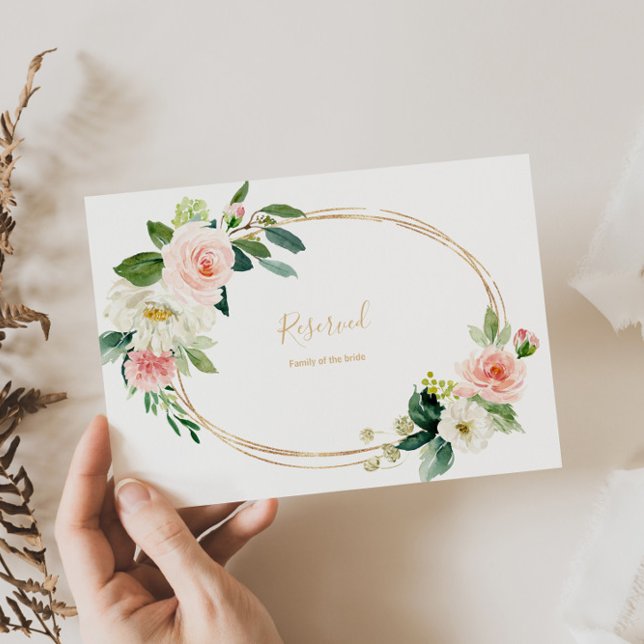 Greenery & Gold Geometric Elegant Reserved Sign (Creator Uploaded)