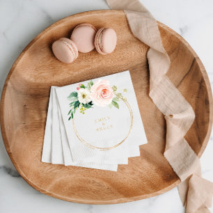 Greenery & Gold Geometric Elegant Wedding Napkin