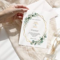 Greenery Gold Geometric Frame Simple Wedding