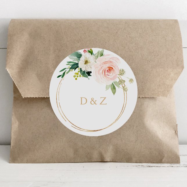 Greenery & Gold Geometric Wedding Envelope Seals (Creator Uploaded)