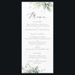 Greenery Gold Leaves Watercolor Eucalyptus Wedding Menu<br><div class="desc">Greenery Gold Leaves Watercolor Eucalyptus Wedding Menu</div>