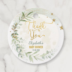 Greenery Gold Moon Twinkle Little Star Baby Shower Favour Tags