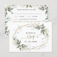 Greenery & Gold Three 3 Meal Choice Rustic Wedding