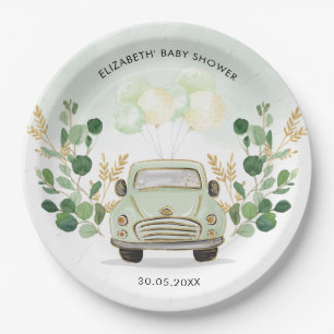 Greenery Gold Travel Drive By Quarantine Favours Paper Plate