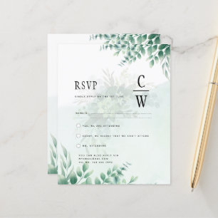 Greenery Gold Wedding Eucalyptus RSVP QR CODE