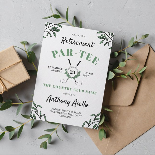Greenery Golf Themed Retirement Party Invitation (Creator Uploaded)