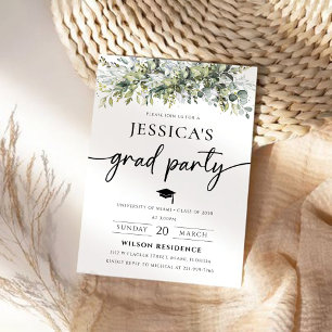 Greenery Graduation Party Invitation