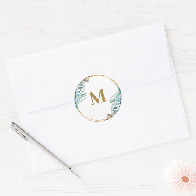 Greenery | Green Monogram Envelope Seals (Envelope)