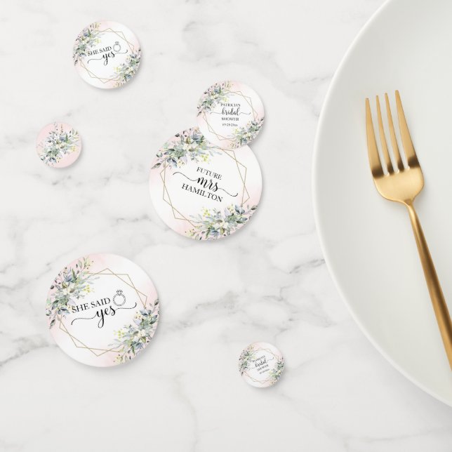 Greenery Greenery Watercolor Bridal Shower Confett Confetti (Group)