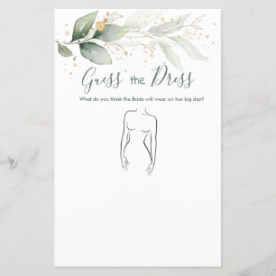 Greenery Guess The Dress Bridal Shower Game