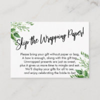 Greenery Handwriting Skip the Wrapping Paper!