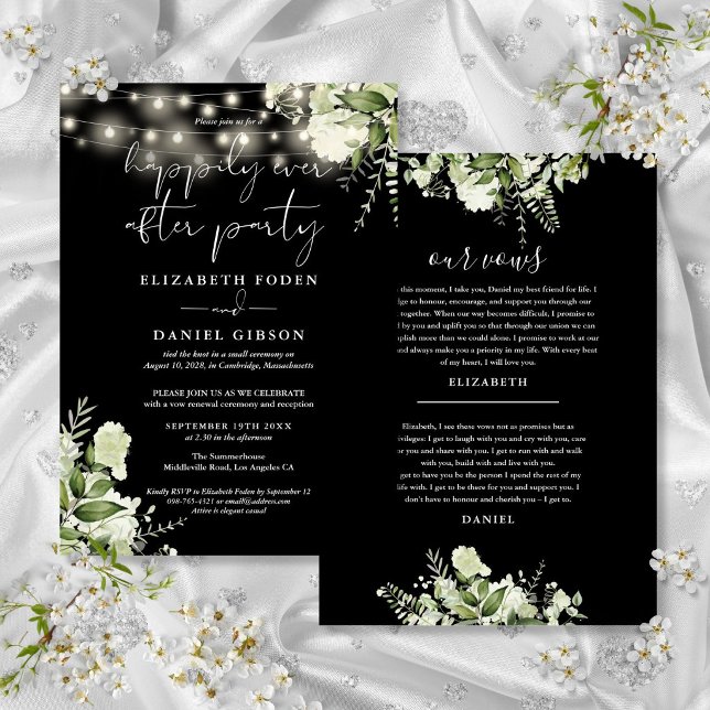 Greenery Happily Ever After Party Wedding Vows Invitation (Greenery Happily Ever After Party Wedding Vows Invitation)