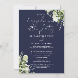 Greenery Happily Ever After Party Wedding Vows Invitation