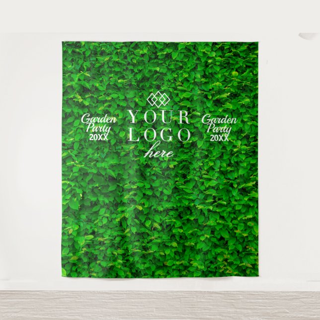 Greenery Hedge Wall White Lights Photo Backdrop Tapestry (Front)