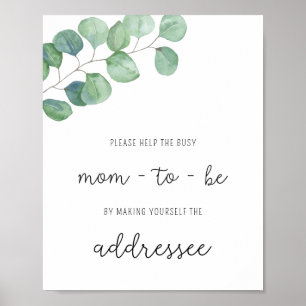 Greenery - Help the Busy Mum Address Poster