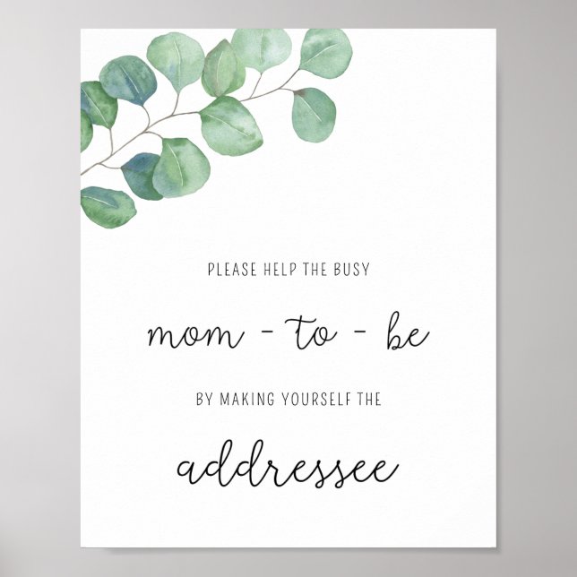 Greenery - Help the Busy Mum Address Poster (Front)