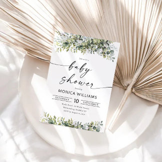 Greenery Herbal Baby Shower Invitation