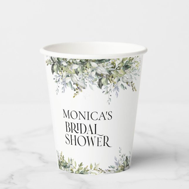 Greenery Herbal Bridal Shower Paper Cup (Front)