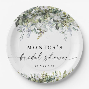 Greenery Herbal Bridal Shower Paper Plate